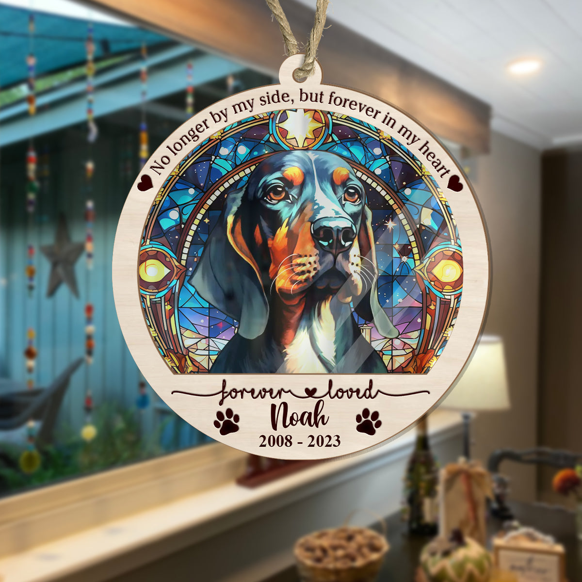 Colorful Dog Cat - Personalized Dog Suncatcher