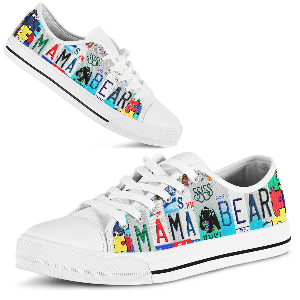 Mama Bear Autism Awareness Low Top Shoes 0622