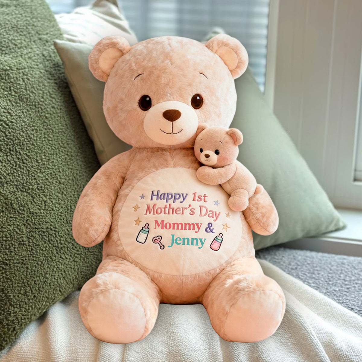 Happy 1st Mother's Day - Personalized Mother Premium Faux Fur Pillow