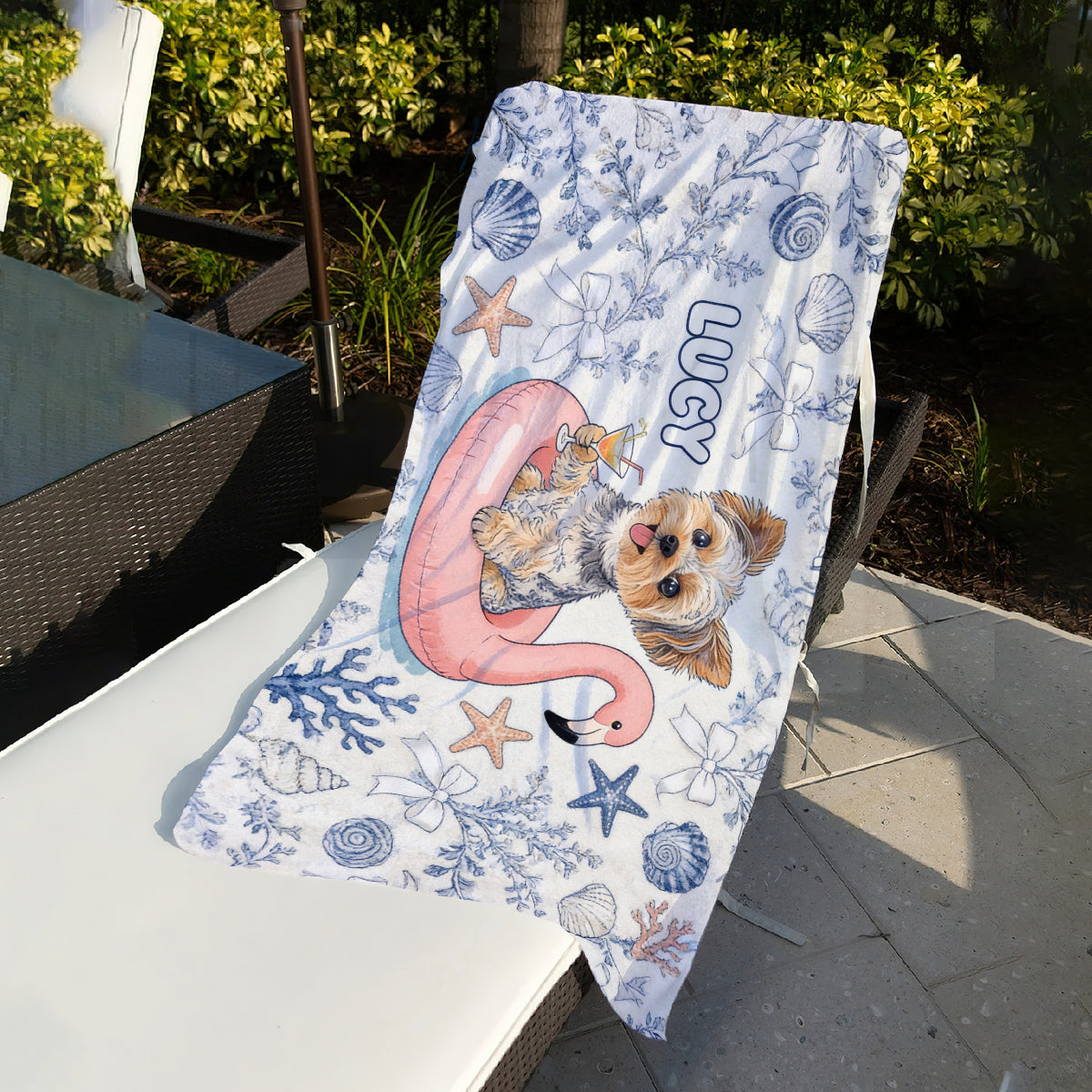 Custom Any Photo Funny Summer Pets - Personalized Dog Quick-dry Beach Towel/ Bath Towel