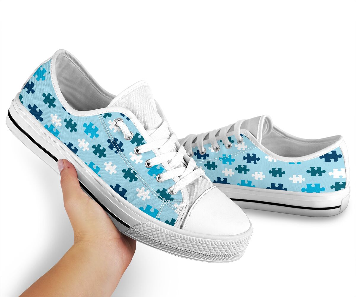 Puzzle Pieces Autism Awareness Low Top Shoes 0622