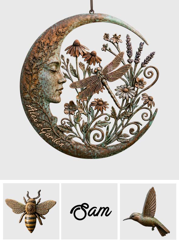 Garden Moon - Personalized Gardening Cut Metal Sign