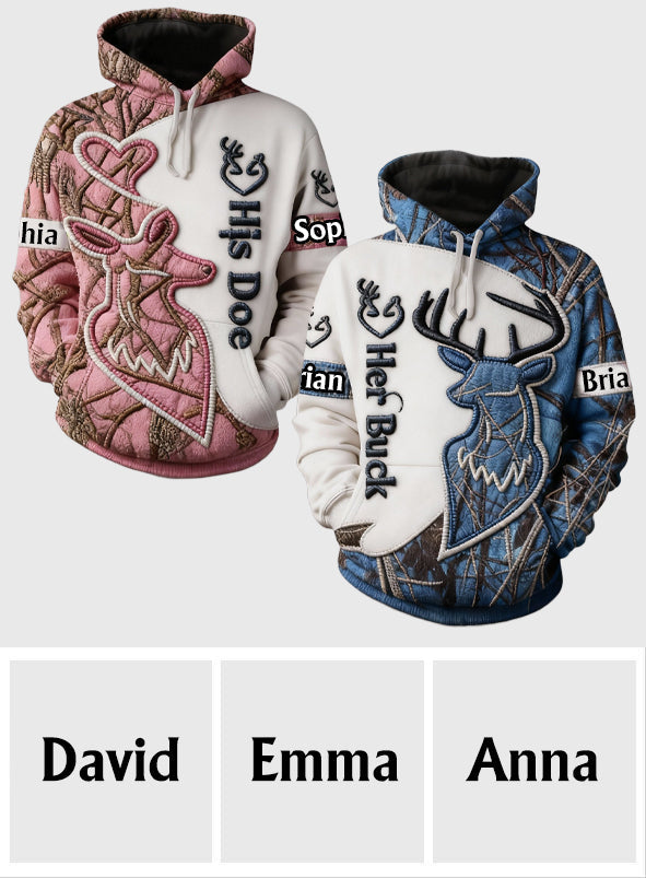 Couple Matching Shirts, Hunting Couple Matching Shirt - Personalized Hunting All Over Shirt