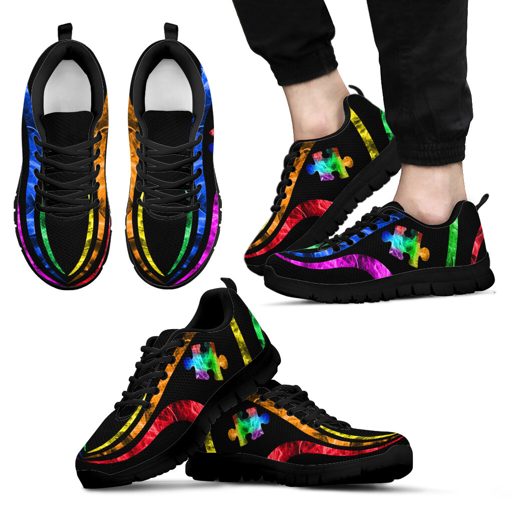 Smokey Rainbow Puzzle Autism Awareness Sneakers 0622