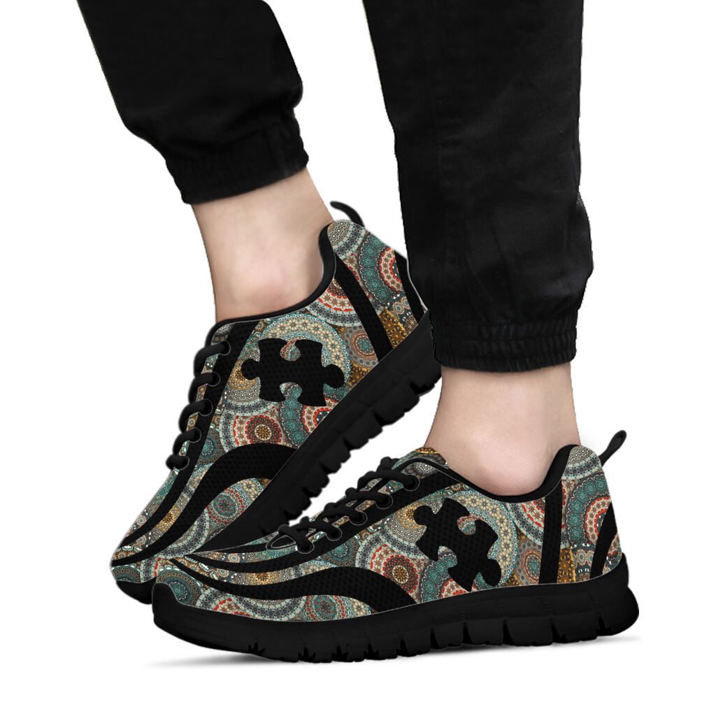 Vintage Mandala Autism Awareness Sneakers 0622