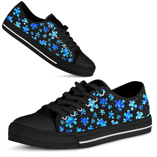 Love Needs No Words Autism Awareness Puzzle Piece Autism Awareness Low Top Shoes 0622