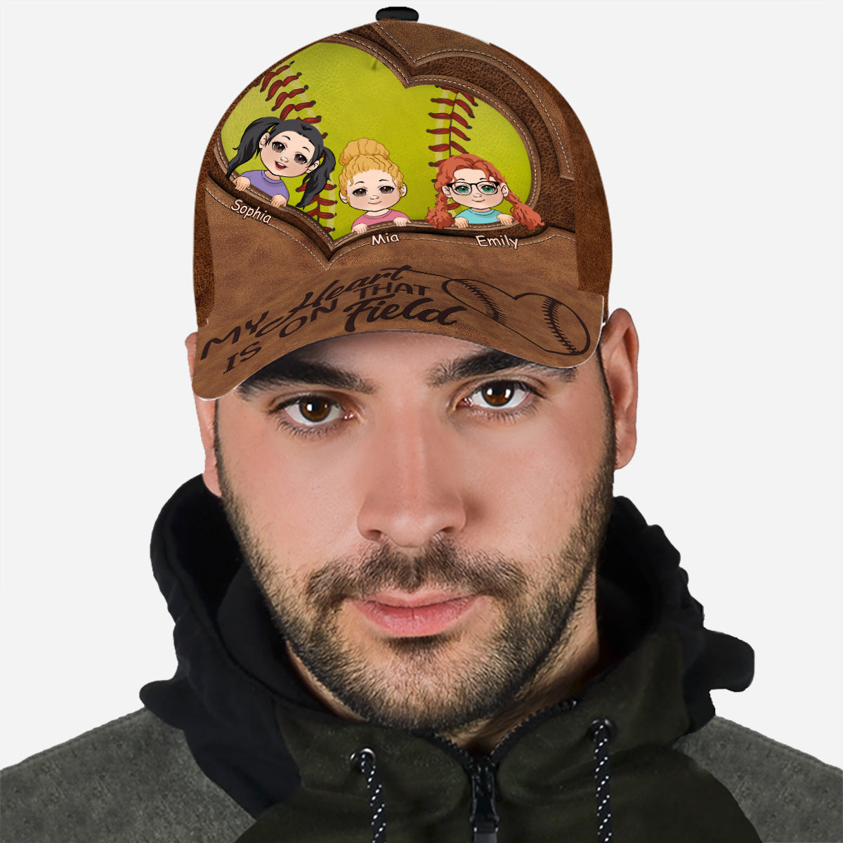My Heart Is On That Field - Personalized Softball Classic Cap