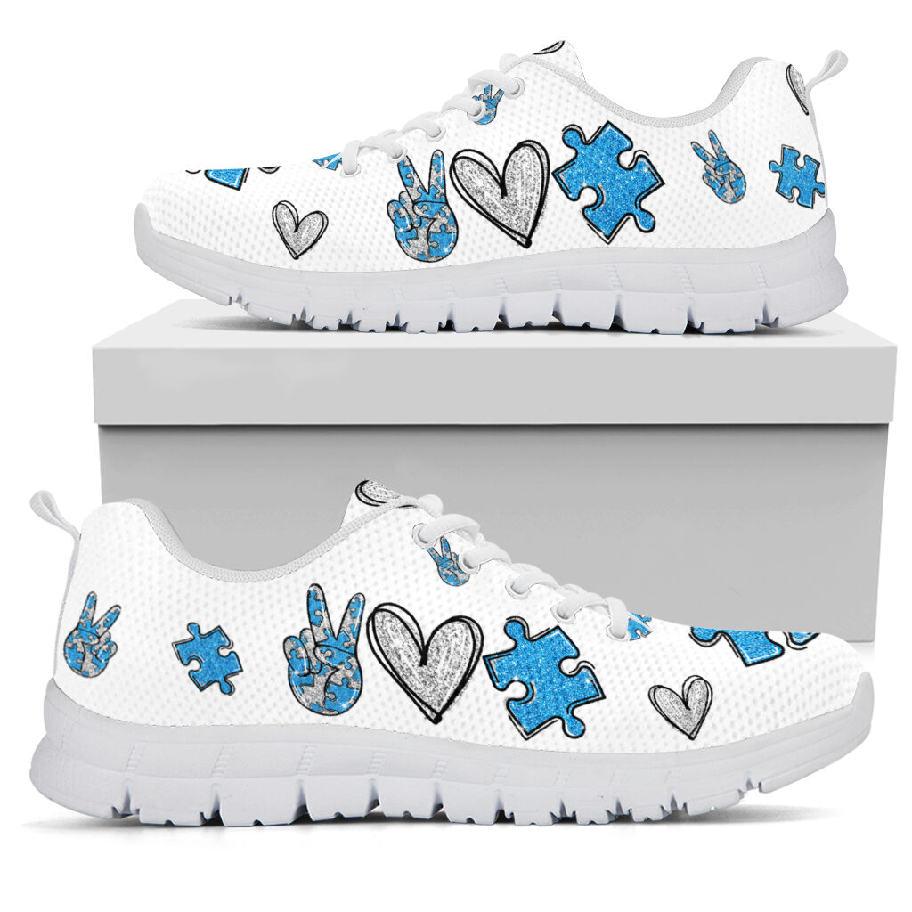Peace Love Autism Autism Awareness Sneakers 0622