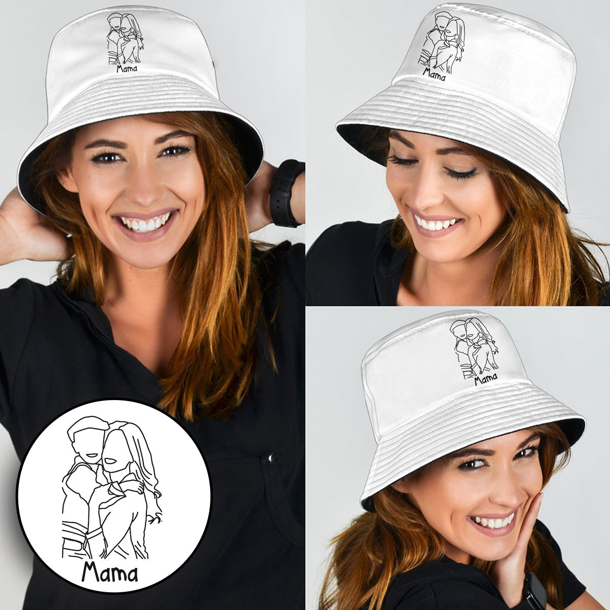 Custom Photo - Personalized Mother Embroidered Bucket Hat