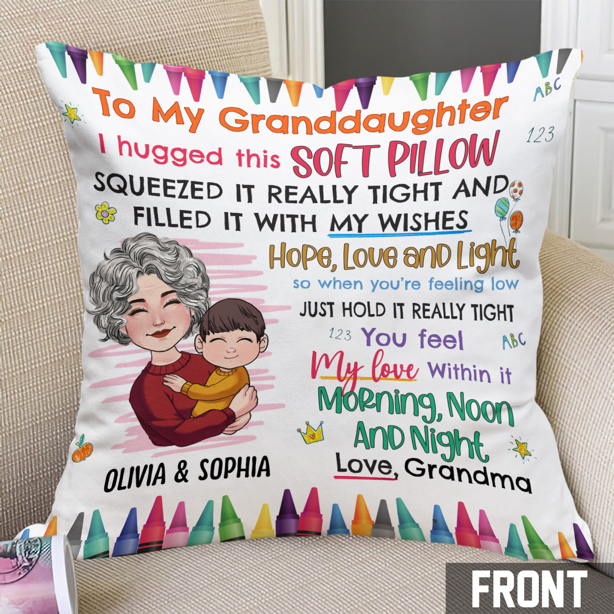 To My Granddaughter Daughter - Personalized Grandma Throw Pillow
