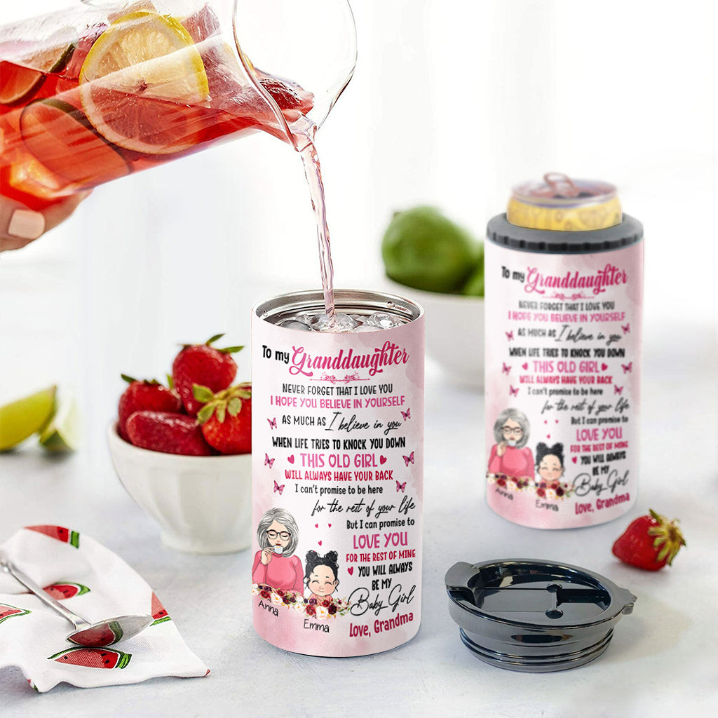 To My Granddaughter - Personalized Grandma Can Cooler