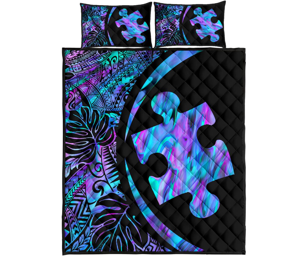 Summertime Autism Awareness Quilt Set 0622