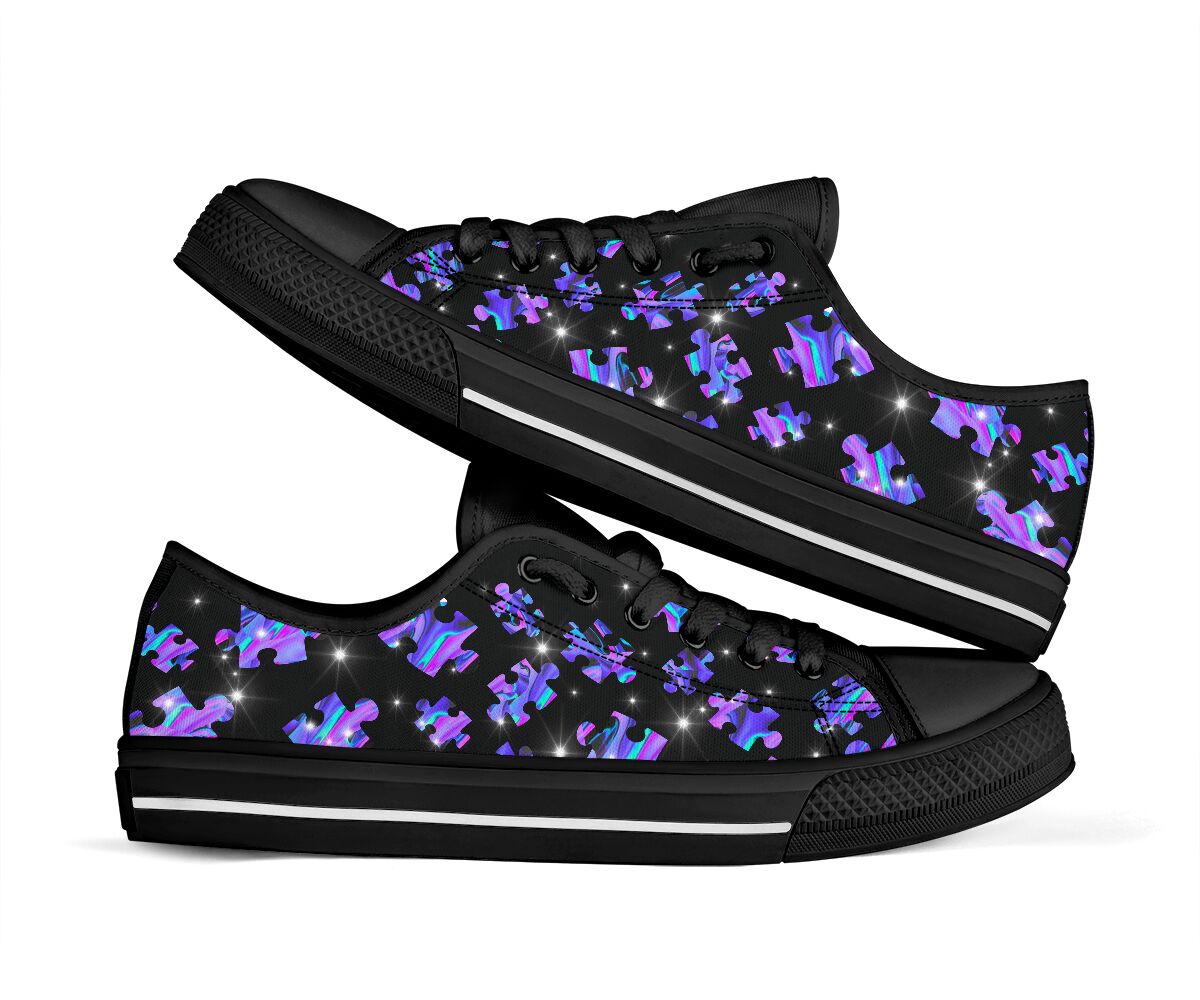 Magic Puzzle Autism Awareness Low Top Shoes 0622