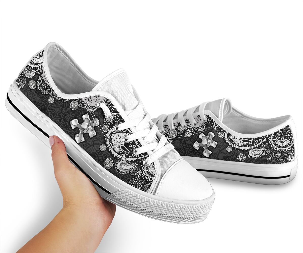 Puzzle Piece Autism Awareness Low Top Shoes 0622