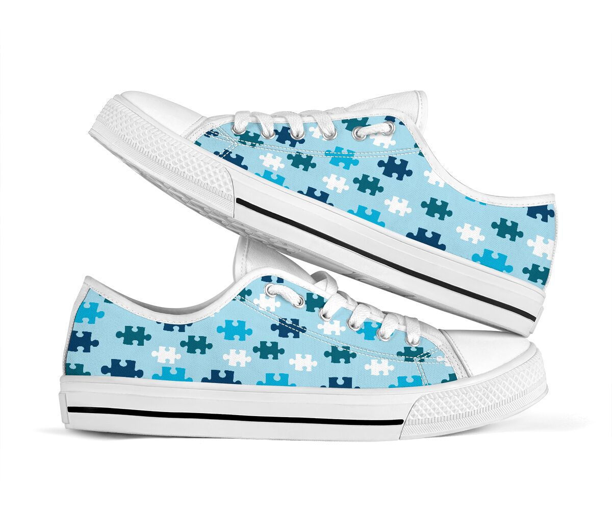 Puzzle Pieces Autism Awareness Low Top Shoes 0622