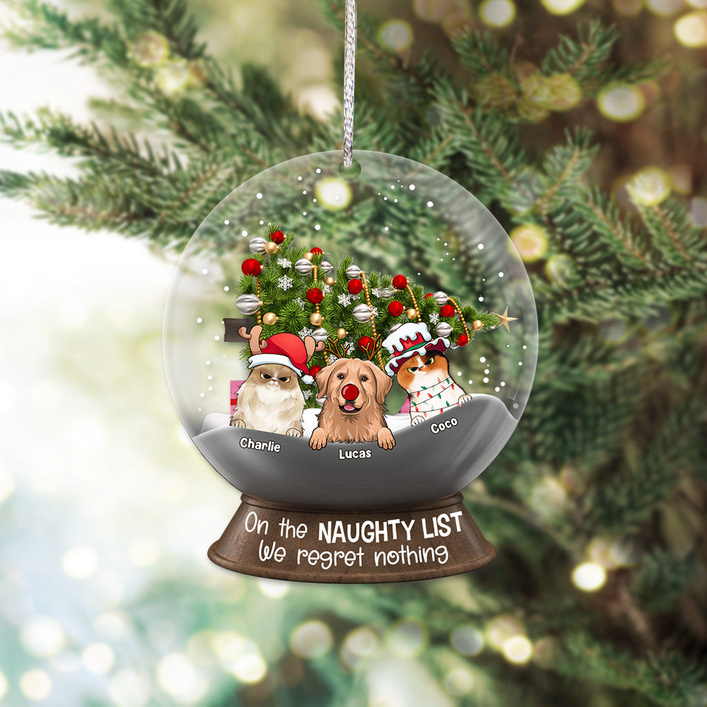 On The Naughty List - Personalized Cat Transparent Ornament