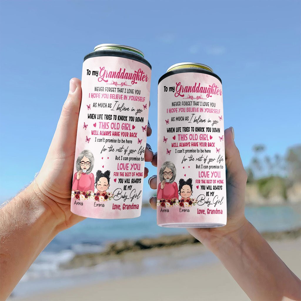 To My Granddaughter - Personalized Grandma Can Cooler