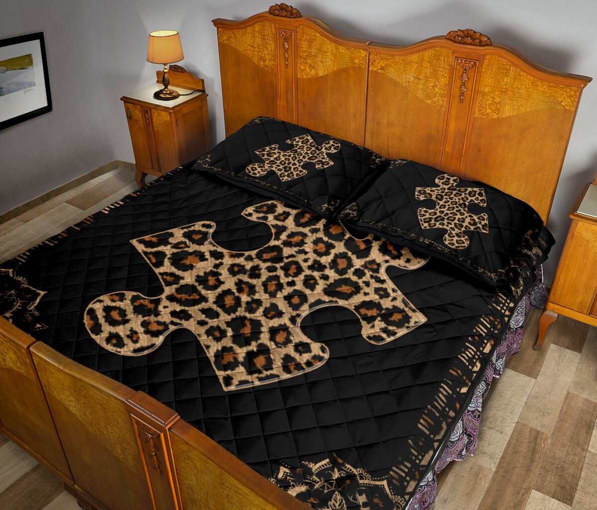 Lovely Puzzle Autism Awareness Quilt Set 0622