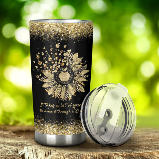 It Takes A Lot Of Spakle Faux Glitter Print Teacher Tumbler 0622