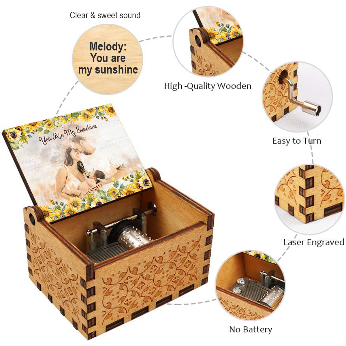 Our Family - Personalized Family Hand Crank Music Box
