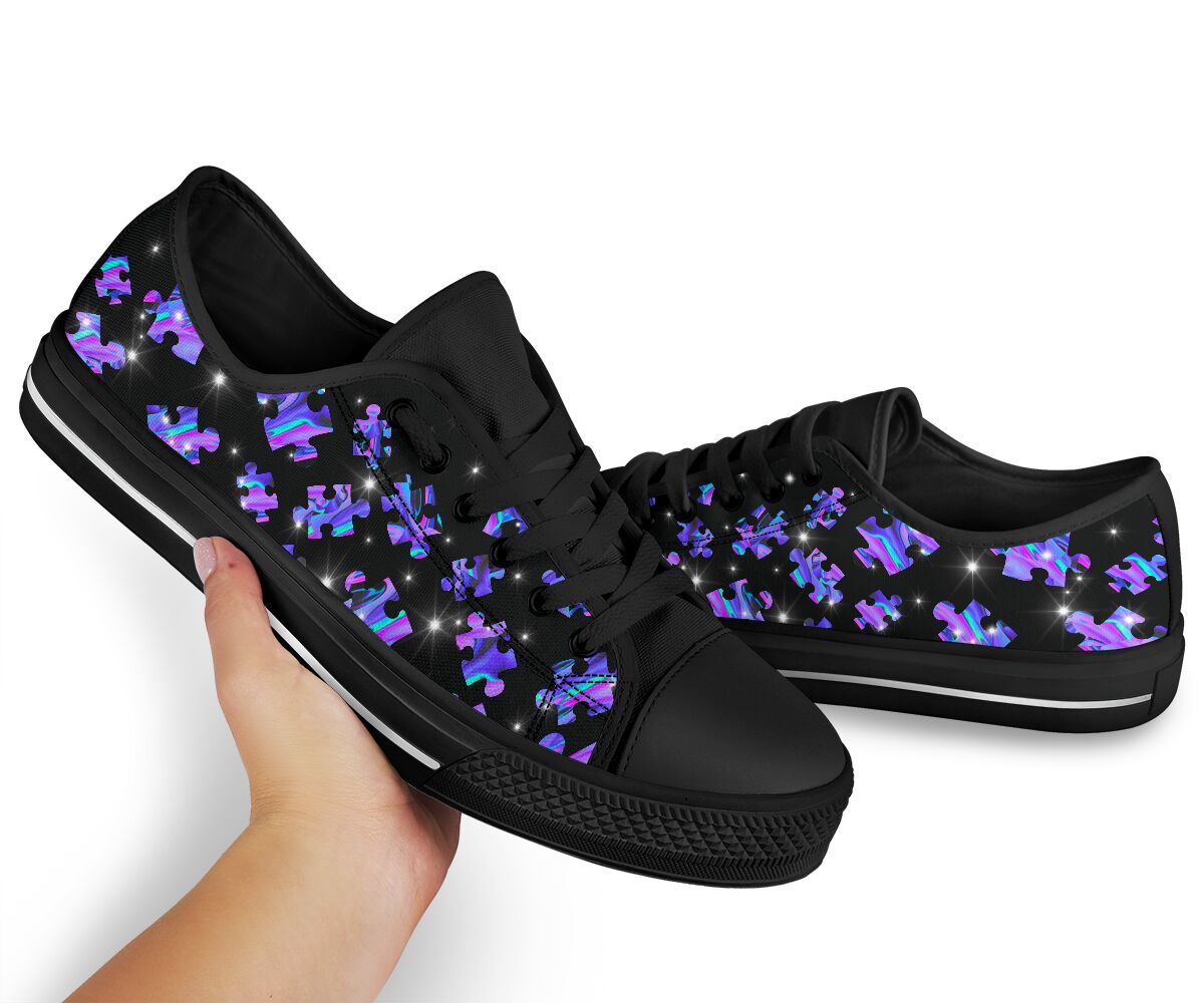 Magic Puzzle Autism Awareness Low Top Shoes 0622