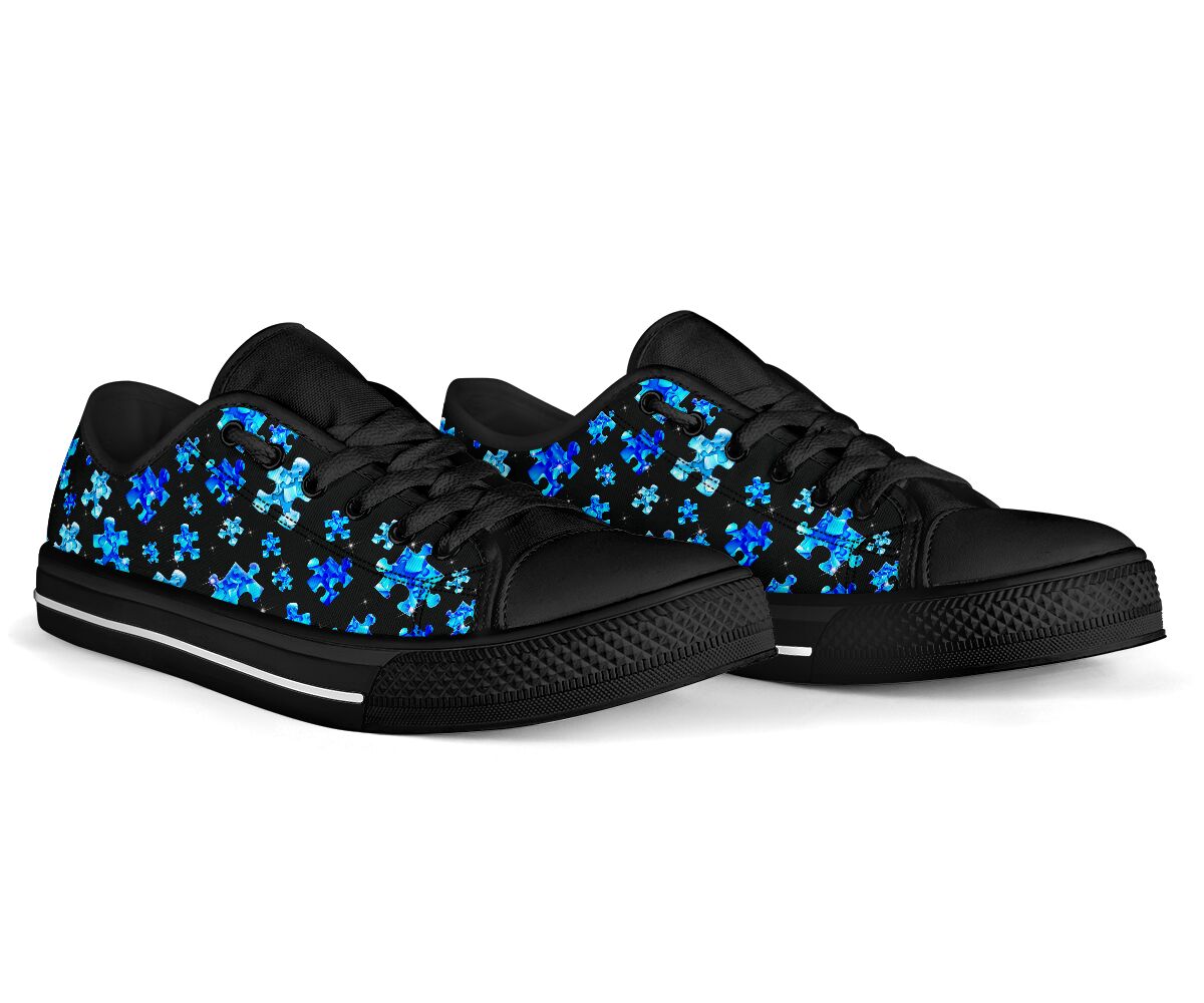 Love Needs No Words Autism Awareness Puzzle Piece Autism Awareness Low Top Shoes 0622