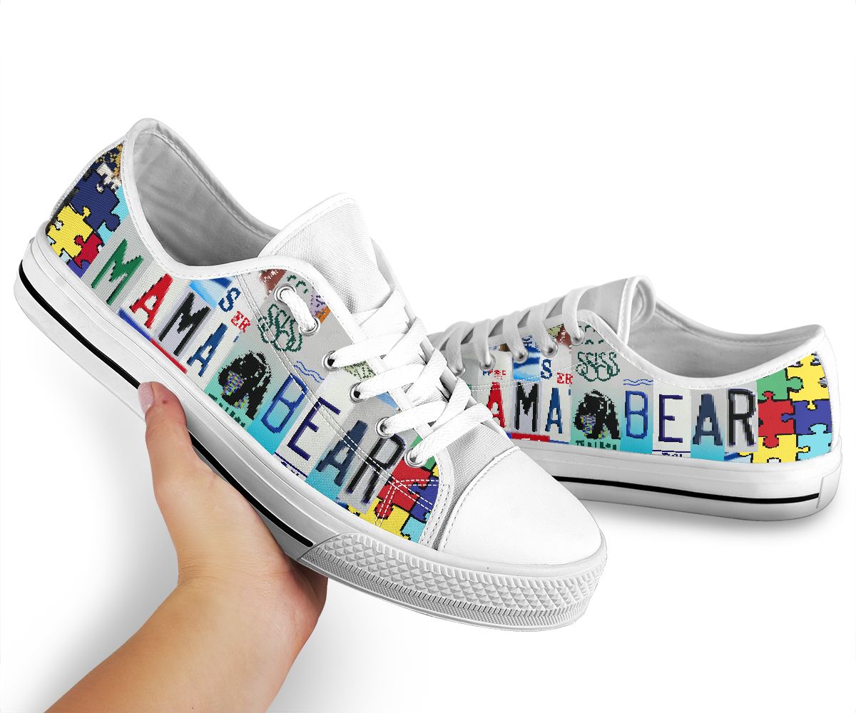 Mama Bear Autism Awareness Low Top Shoes 0622
