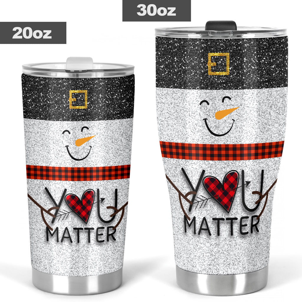 You Matter - Teacher Tumbler With Faux Glitter Print 0622