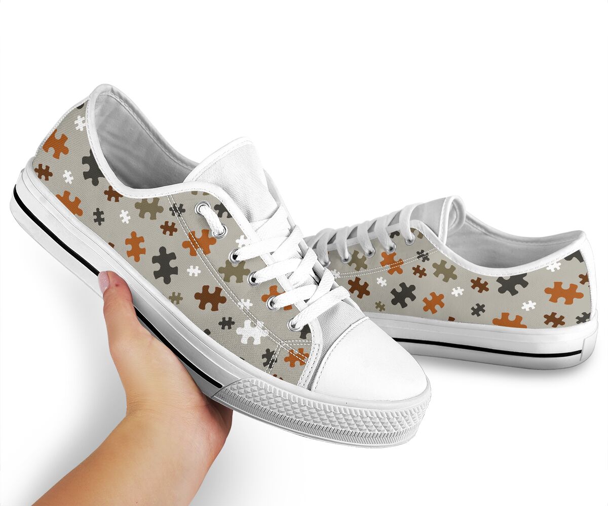Puzzle Pieces Autism Awareness Low Top Shoes 0622