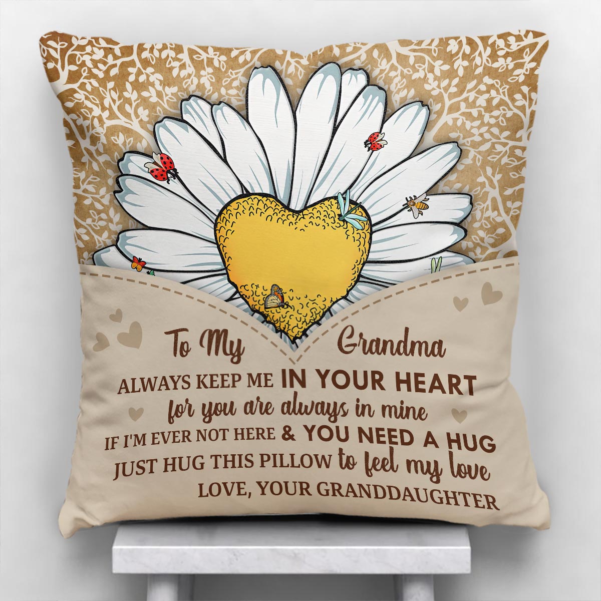 You Are My Sunshine - Gift for grandma, mom, daughter, granddaughter, sister, wife - Personalized Throw Pillow