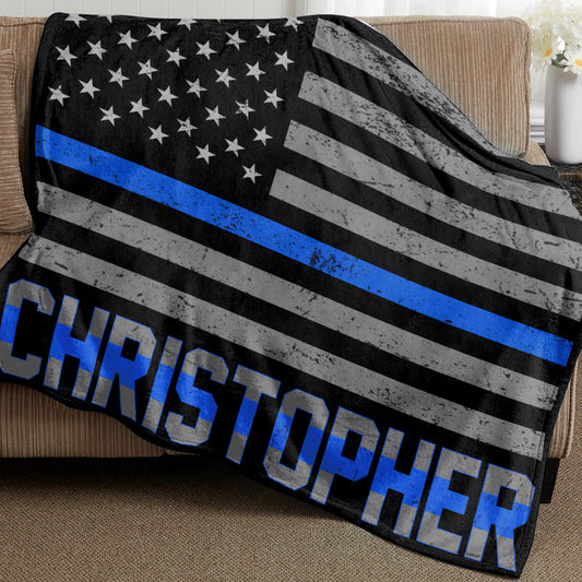 Police Officer - Personalized Police Officer Blanket