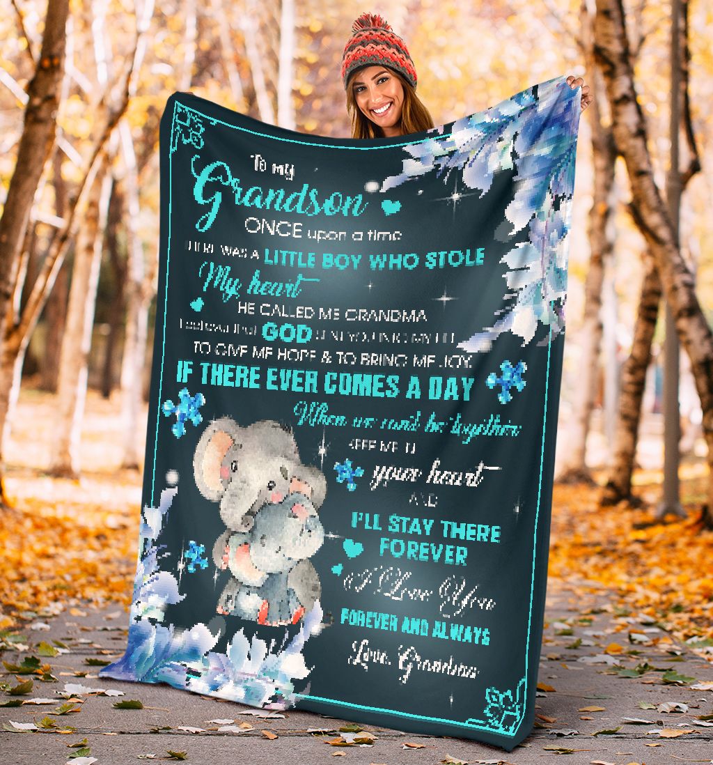To My Grandson Autism Awareness Blanket 0622