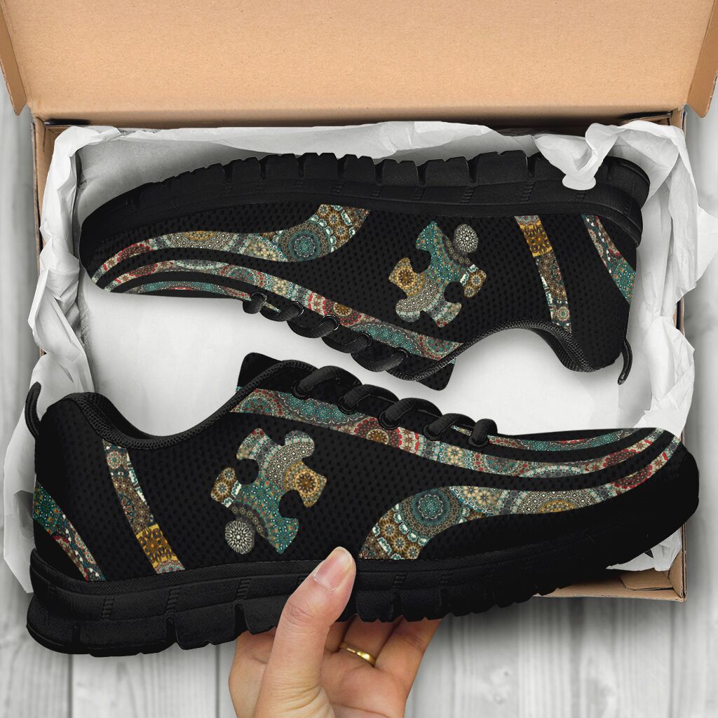 Vintage Mandala Autism Awareness Sneakers 0622