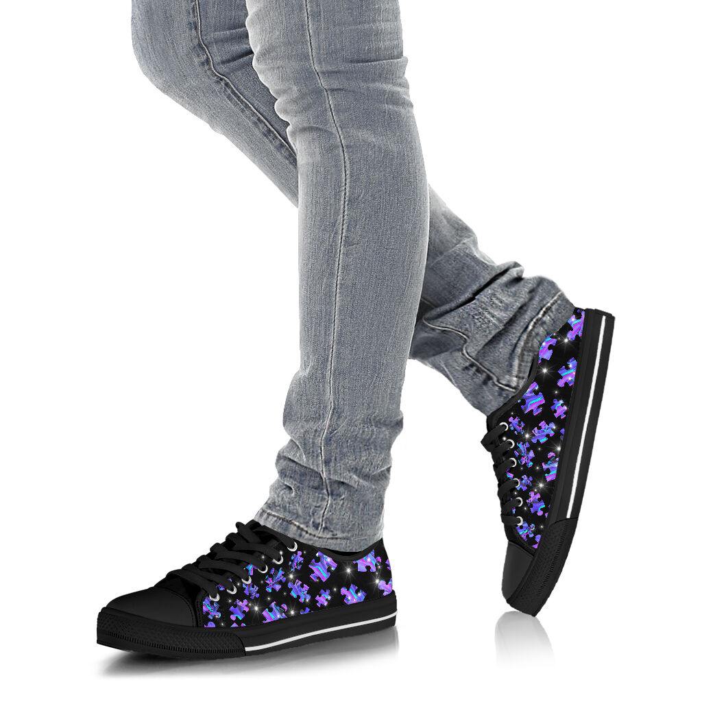 Magic Puzzle Autism Awareness Low Top Shoes 0622