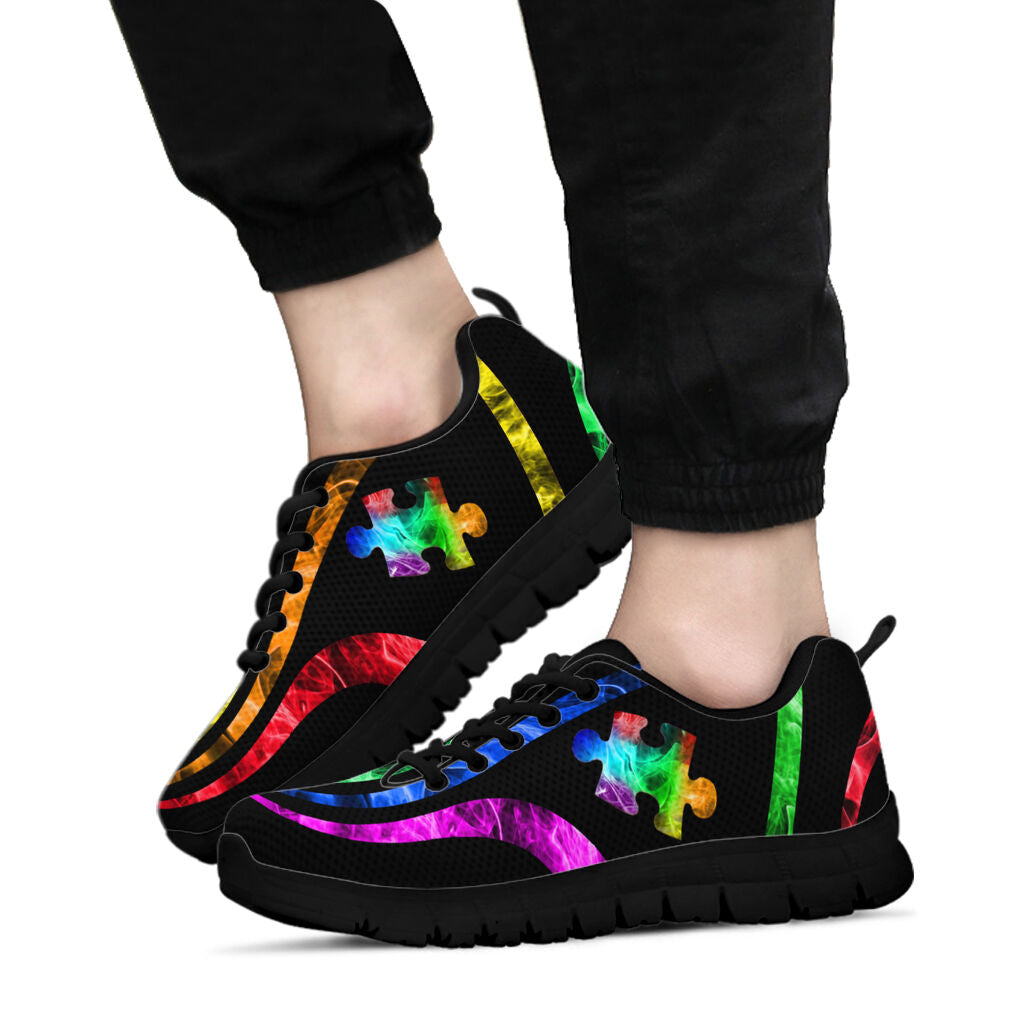 Smokey Rainbow Puzzle Autism Awareness Sneakers 0622