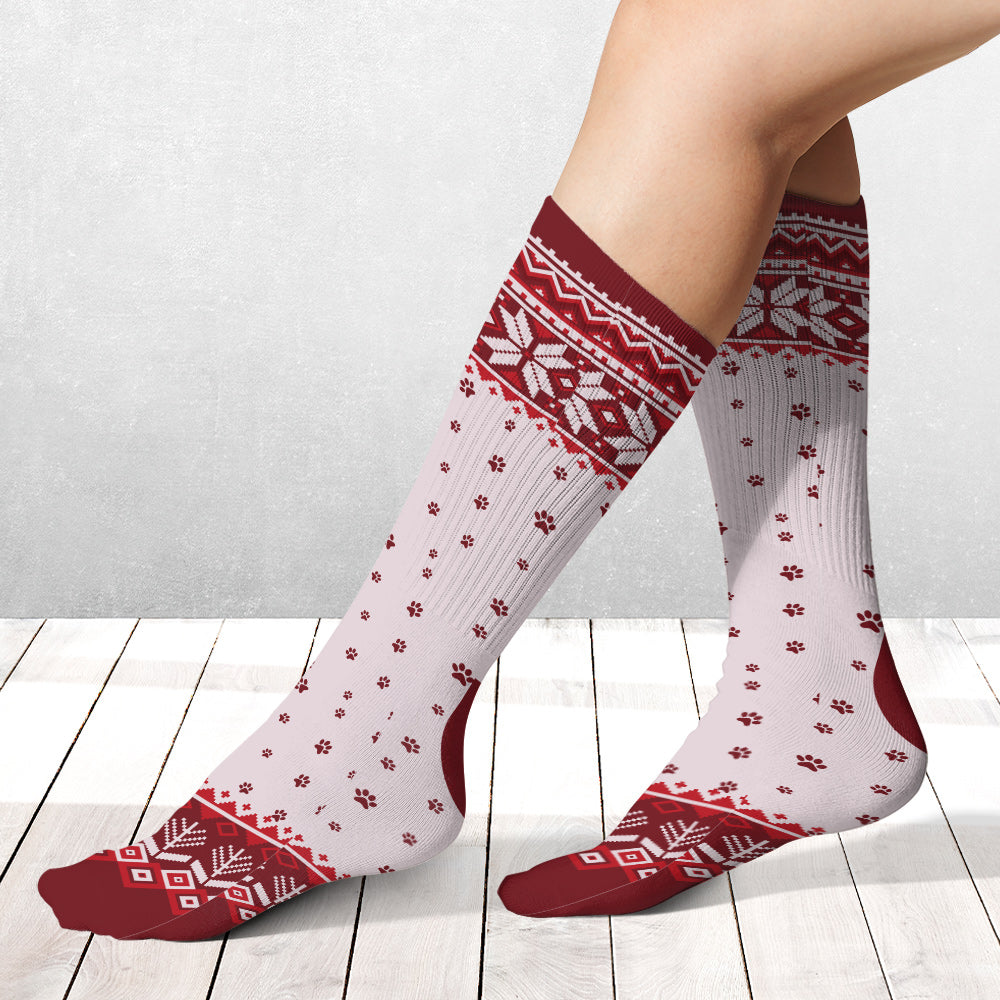 Merry Christmas - Personalized Cat Socks