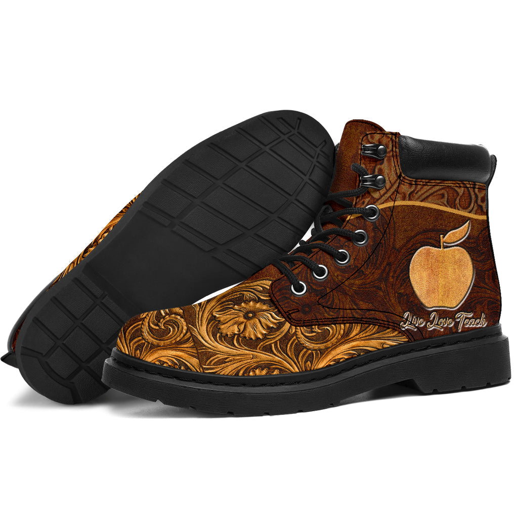 Live Love Teach Teacher All Season Boots 0622