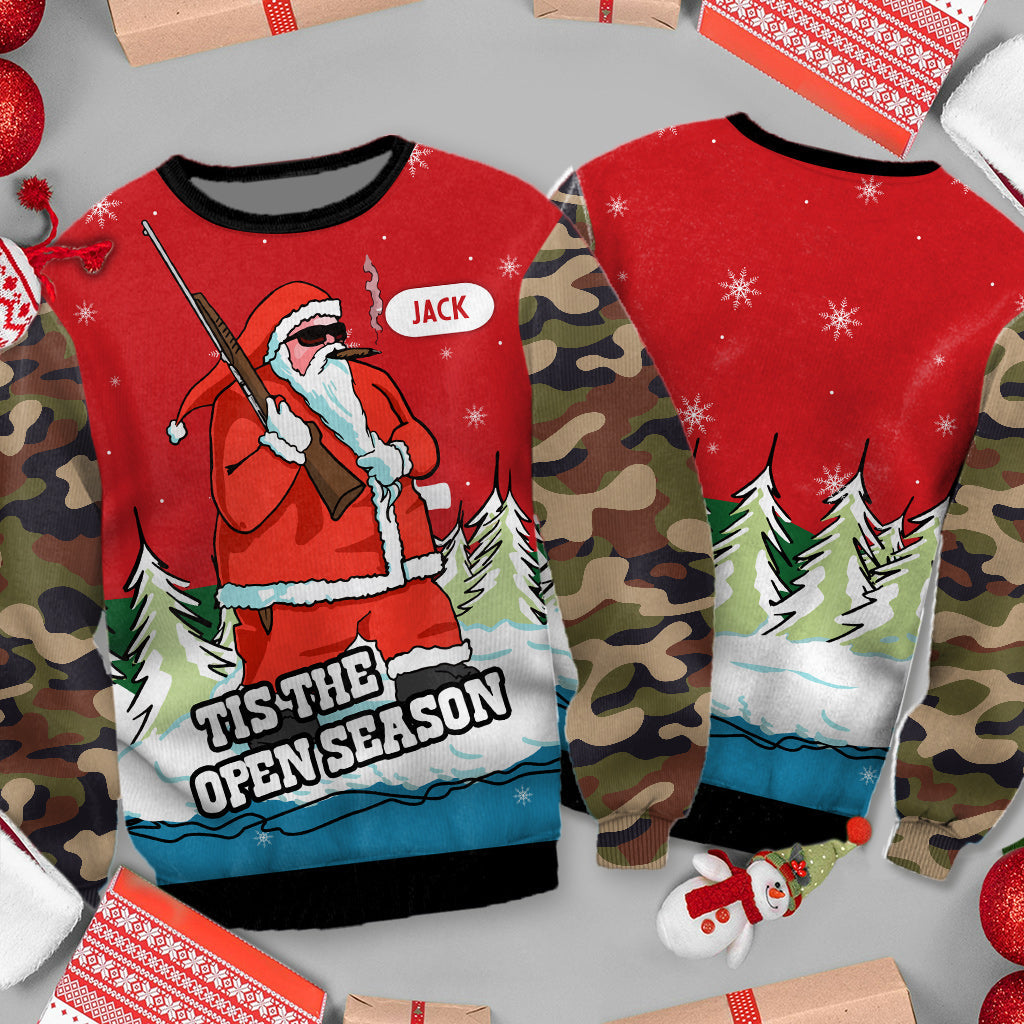 All I Want For Christmas Is More Time To Hunt - Personalized Hunting Ugly Sweater
