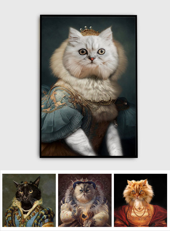 Royal Portrait - Personalized Cat Canvas And Poster