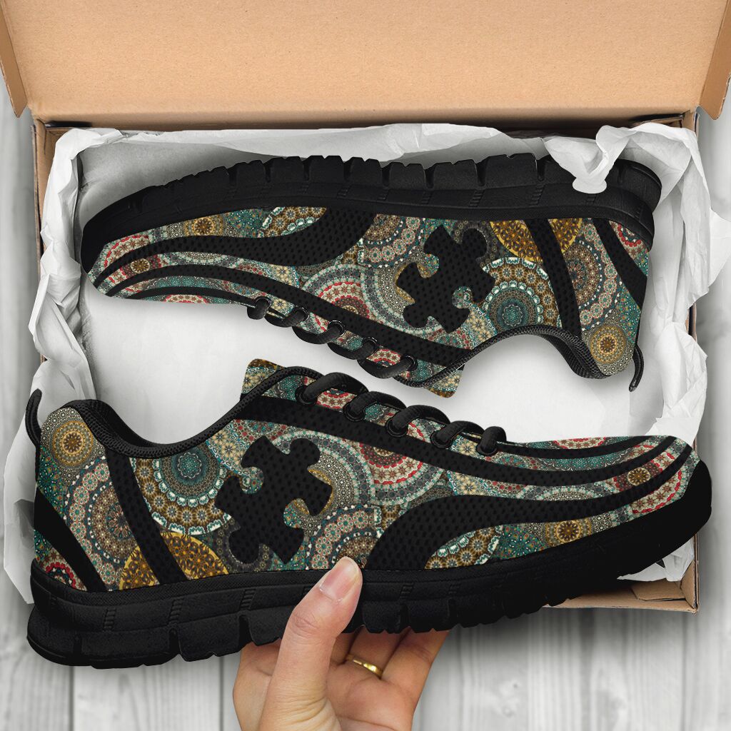 Vintage Mandala Autism Awareness Sneakers 0622