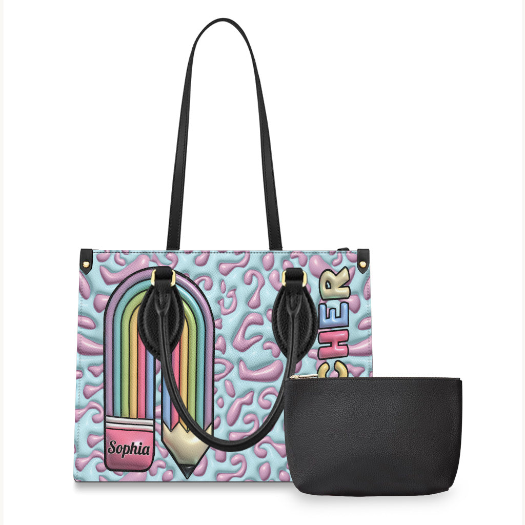 Teacher Life - Personalized Teacher Leather Handbag