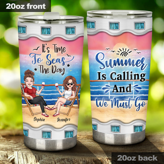 Time To Seas The Day - Personalized Cruising Tumbler
