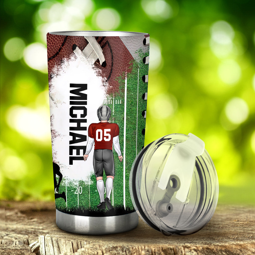 Love Football - Football gift for him, father, husband, son - Personalized Tumbler