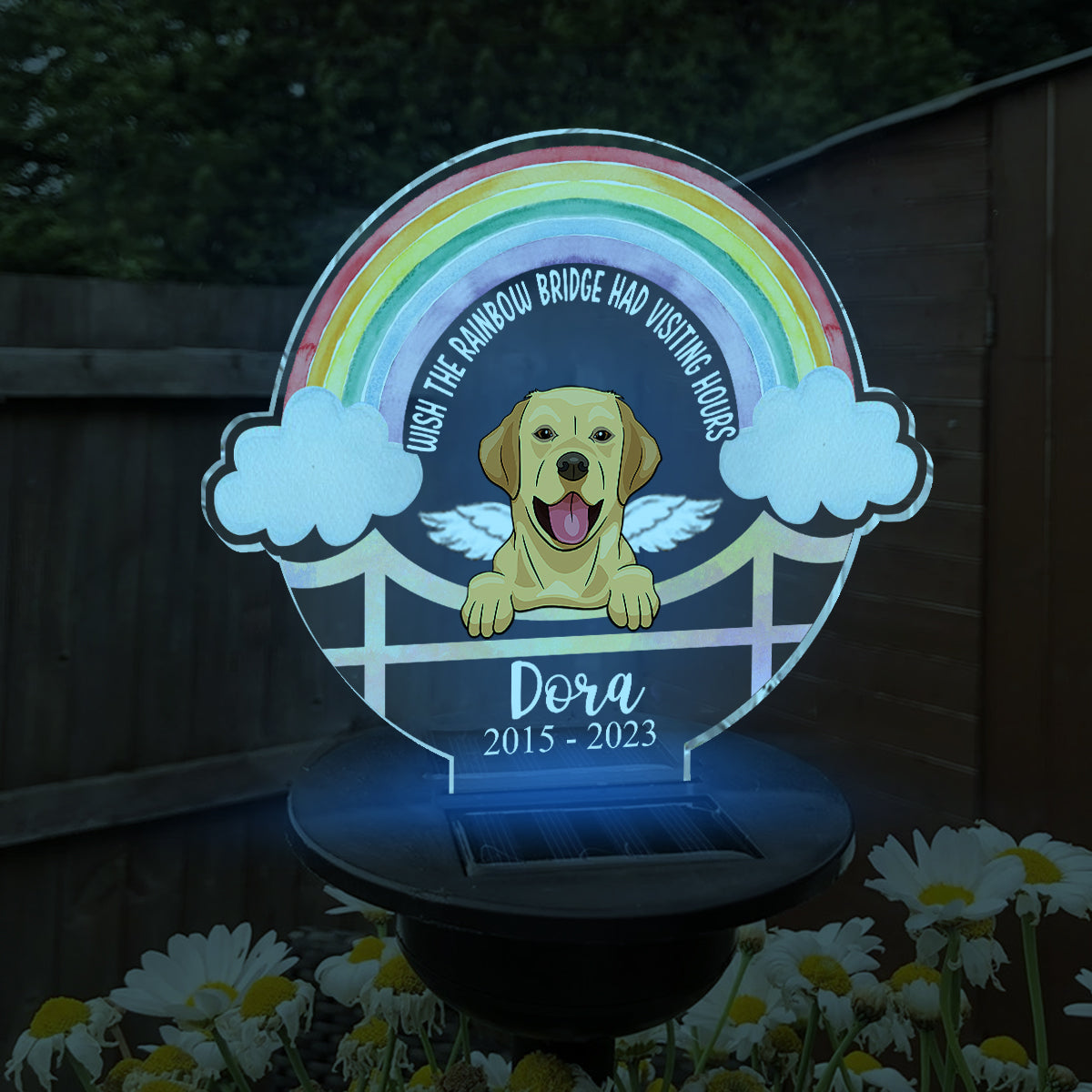 Rainbow Bridge - Personalized Dog Garden Solar Light