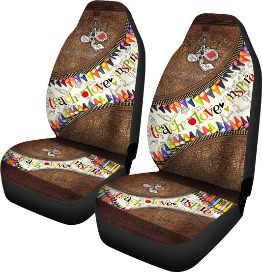 Teach Love Inspire Teacher Seat Covers 0622