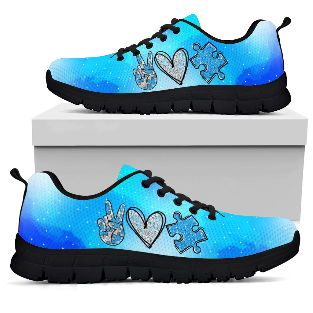 Peace Love Autism Autism Awareness Sneakers 0622
