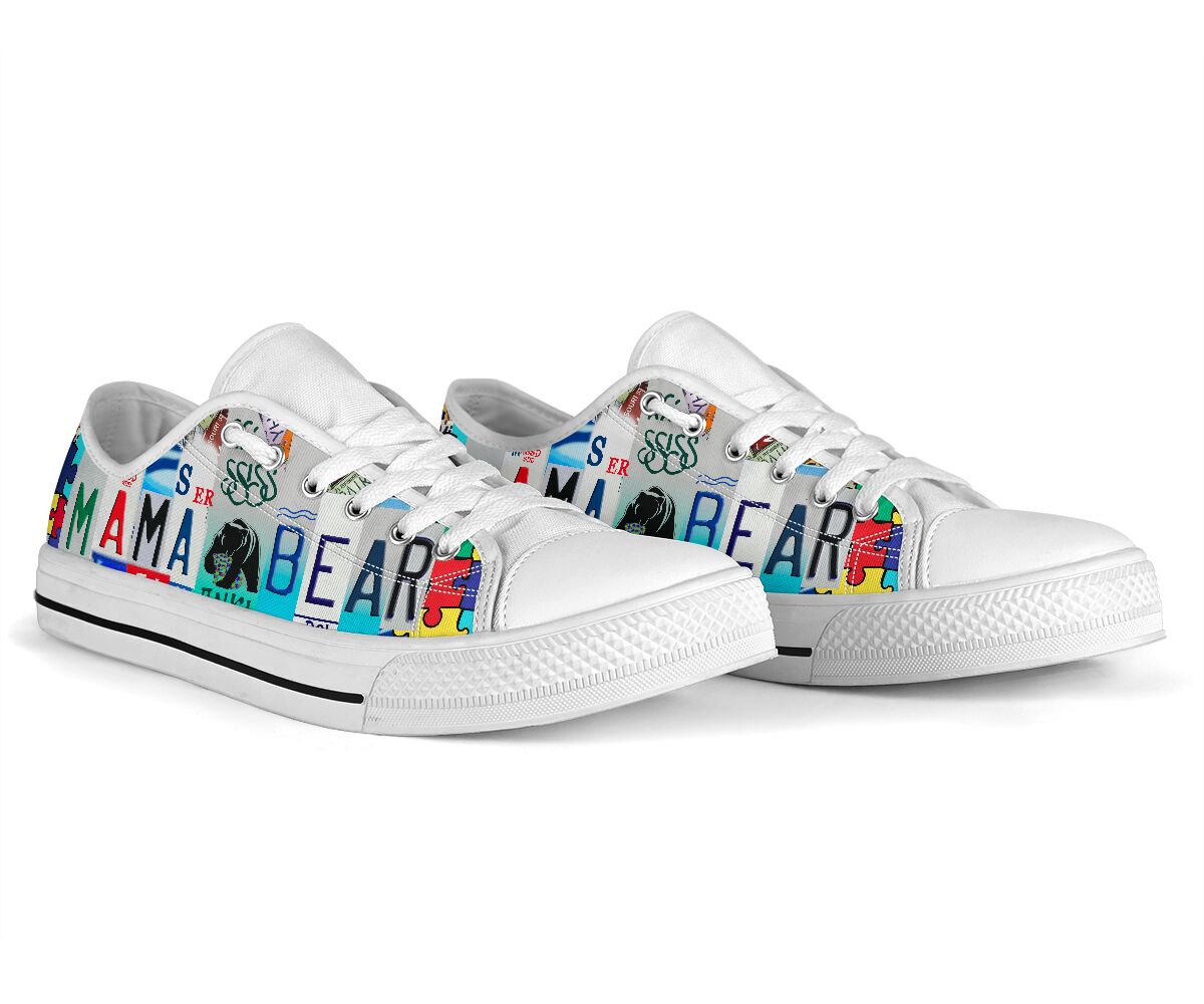 Mama Bear Autism Awareness Low Top Shoes 0622