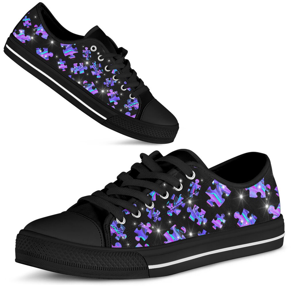 Magic Puzzle Autism Awareness Low Top Shoes 0622