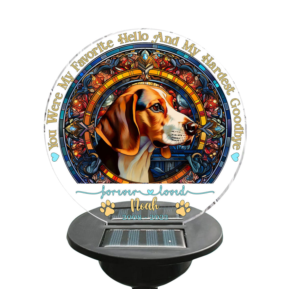 You Were My Favorite Hello - Personalized Dog Garden Solar Light