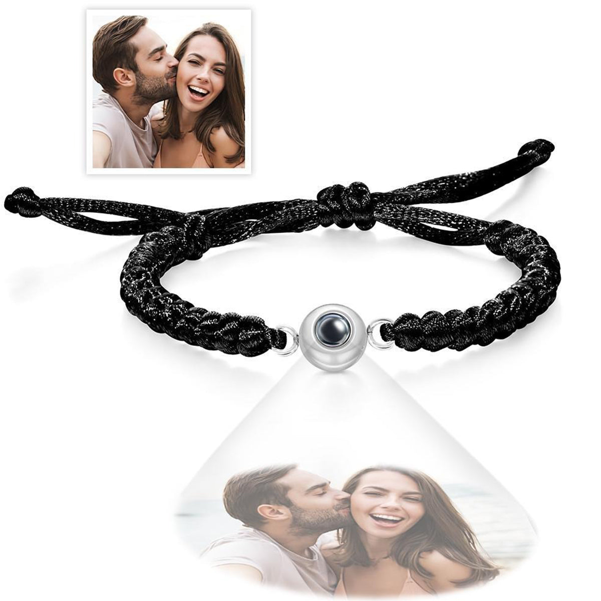 Sun Flower Custom Photo Projection Charm - gift for who lost a loved one - Personalized Projection Bracelet